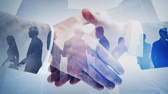Background Image showing Hand Shakes